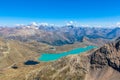 Aerial view of Bianco lake from Diavolezza