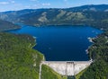 Aerial view of Bicaz dam in Romania. Royalty Free Stock Photo