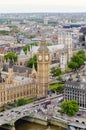 Aerial View of the Big Ben, Houses of Parliament, London