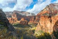 Aerial view of Big Bend from Hidden Canyon Trail..Zion National Park.Utah.USA Royalty Free Stock Photo