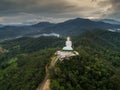 Aerial view of Big Buddha on mountain