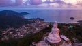 Aerial view Big Buddha at twilight, Big Buddha landmark of Phuket, Phukei Island, Thailand Royalty Free Stock Photo