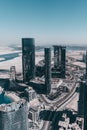 Aerial view of big modern city | Abu Dhabi city Al Reem Island | Middle East travel destinations | United Arab Emirates Royalty Free Stock Photo