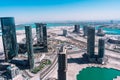 Aerial view of big modern city | Abu Dhabi city Al Reem Island | Middle East travel destinations | United Arab Emirates Royalty Free Stock Photo