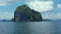 Aerial drone panoramic shot of Pinagbuyutan Island