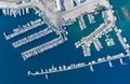 Aerial view of the big yacht marina Royalty Free Stock Photo