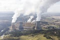 Aerial View of Billowing Smoke from Thermal Power Plant Stacks Royalty Free Stock Photo