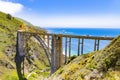 Aerial view of Bixby Bridge in California Route 1 Royalty Free Stock Photo