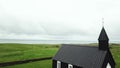 The Black church of Iceland and the west coast of backgorund