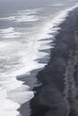 Aerial view of black sand beach in Iceland Royalty Free Stock Photo