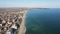 Aerial view of Black Sea coast near town of Obzor, Bulgaria