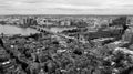 Aerial View Black and White Boston Bridge Charles River Cambridge MA Royalty Free Stock Photo