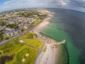 Aerial view of Blackrock beach with Diving tower in Salthill