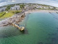 Aerial view of Blackrock beach with Diving tower in Salthill