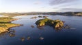 Aerial view of Bland Bay in Whangaruru, New Zealand