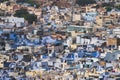 Aerial view of blue city,Jodhpur,Rajasthan,India. Resident Brahmins worship Lord Shiva and painted their houses in blue as blue is Royalty Free Stock Photo