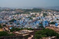 Aerial view of blue city, Jodhpur, Rajasthan,India. Resident Brahmins worship Lord Shiva and painted their houses in blue as blue Royalty Free Stock Photo