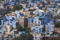 Aerial view of blue city,Jodhpur,Rajasthan,India. Resident Brahmins worship Lord Shiva and painted their houses in blue as blue is Royalty Free Stock Photo