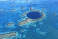 Aerial view of Blue Hole, Belize Royalty Free Stock Photo