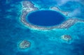 Aerial view of Blue Hole, Belize Royalty Free Stock Photo
