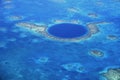 Aerial view of Blue Hole, Belize Royalty Free Stock Photo