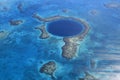 Aerial view of Blue Hole, Belize Royalty Free Stock Photo