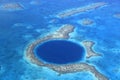 Aerial view of Blue Hole, Belize Royalty Free Stock Photo