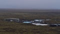 Aerial view of Blue Lagoon spa resort with pools of blue thermal water located between volcanic lava fields. Royalty Free Stock Photo