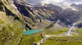 Aerial View of Blue Lake Stubai Alps,Tyrol Royalty Free Stock Photo