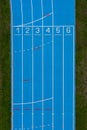 Blue Running Track Aerial View Royalty Free Stock Photo