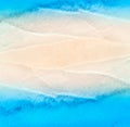 Aerial view of blue sea on the both sides empty sandy beach Royalty Free Stock Photo