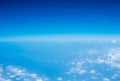 Aerial view of Blue sky and Cloud Top view from airplane window,Nature background