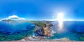 Aerial view of a blue sky over Porto Ferro coastline Royalty Free Stock Photo