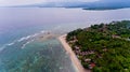 Aerial view of the blue water coast line in Gili Air island.