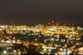 The aerial view of blurry image of Refinery plant