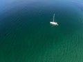 Aerial view of boat in Inisheer island