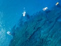 Aerial view of the boats Royalty Free Stock Photo