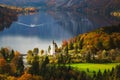 Aerial view of Bohinj lake in Julian Alps, Slovenia