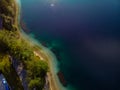 Aerial view of the Bohinj lake. Travel and tours concept. Beautiful landscape ot the Triglav mountains, national park, summer Royalty Free Stock Photo