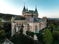 Aerial view of Bojnice castle in Slovakia Royalty Free Stock Photo