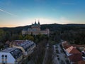 Aerial view of Bojnice castle in Slovakia Royalty Free Stock Photo