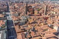 Aerial view of Bologna from Asinelli Tower, Italy Royalty Free Stock Photo