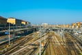 aerial view of bologna centrale train station in italy....IMAGE