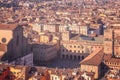 Aerial view of Bologna Piazza Maggiore with traditional architecture Royalty Free Stock Photo