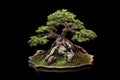 aerial view of a bonsai tree with pruned branches