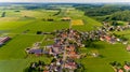 Aerial view of European village in Germany. Royalty Free Stock Photo