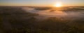 Aerial view, Bordeaux vineyard, landscape vineyard and fog at sunrise Royalty Free Stock Photo