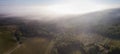 Aerial view, Bordeaux vineyard, landscape vineyard and fog at sunrise Royalty Free Stock Photo