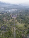 Aerial view of Borobudur temple, Yogyakarta. the largest Buddhist temple in Indonesia Royalty Free Stock Photo