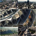Aerial view of Boston, MA, USA Collage of photos